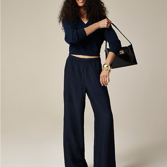 J. Crew black Stratus pant in textured satin - Picture 3 of 3
